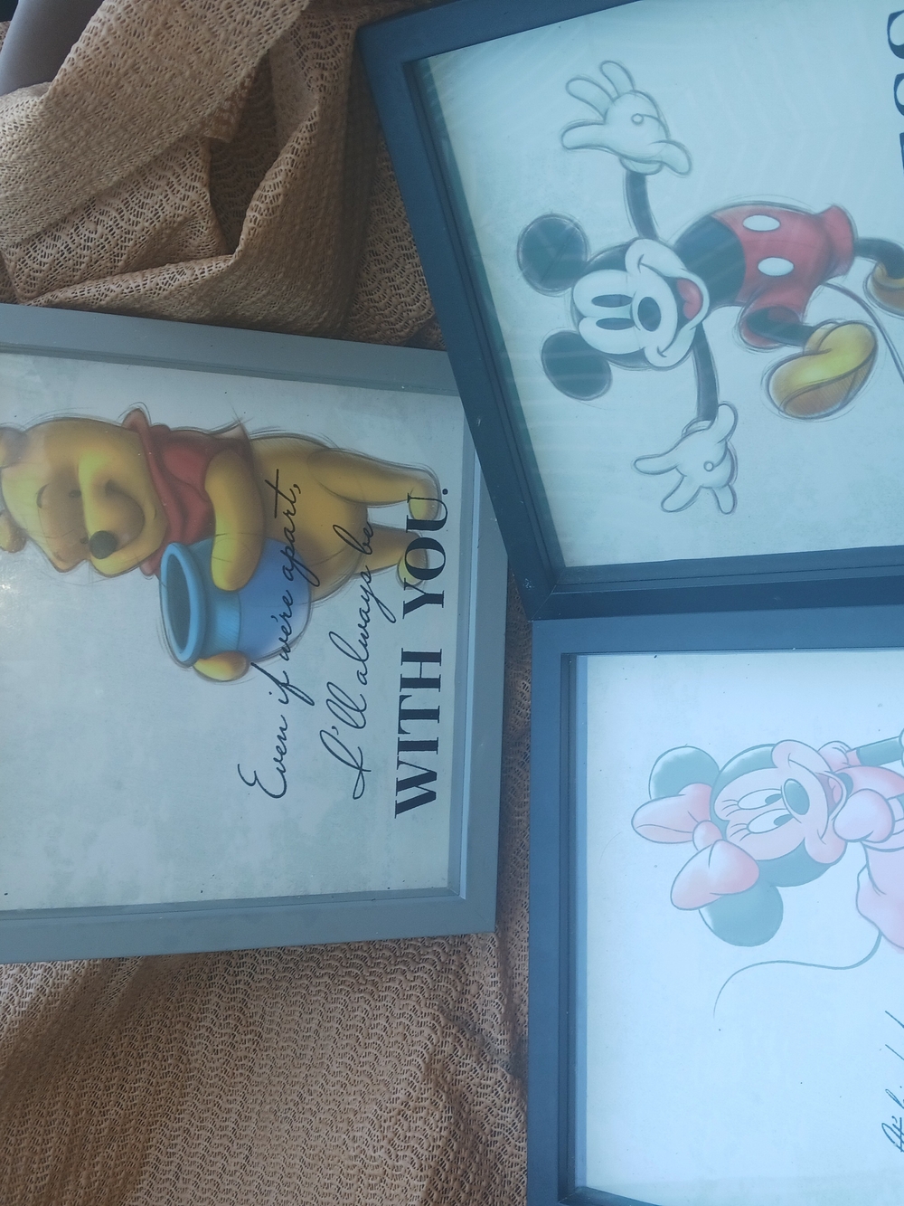 Framed Disney Character Wall Art Trio - Blue Frames with Multicolor Prints